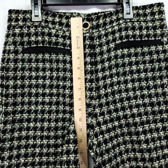 Zara Textured Tweed Houndstooth Pants Size Medium Cropped Trousers Plaid - Picture 12 of 16